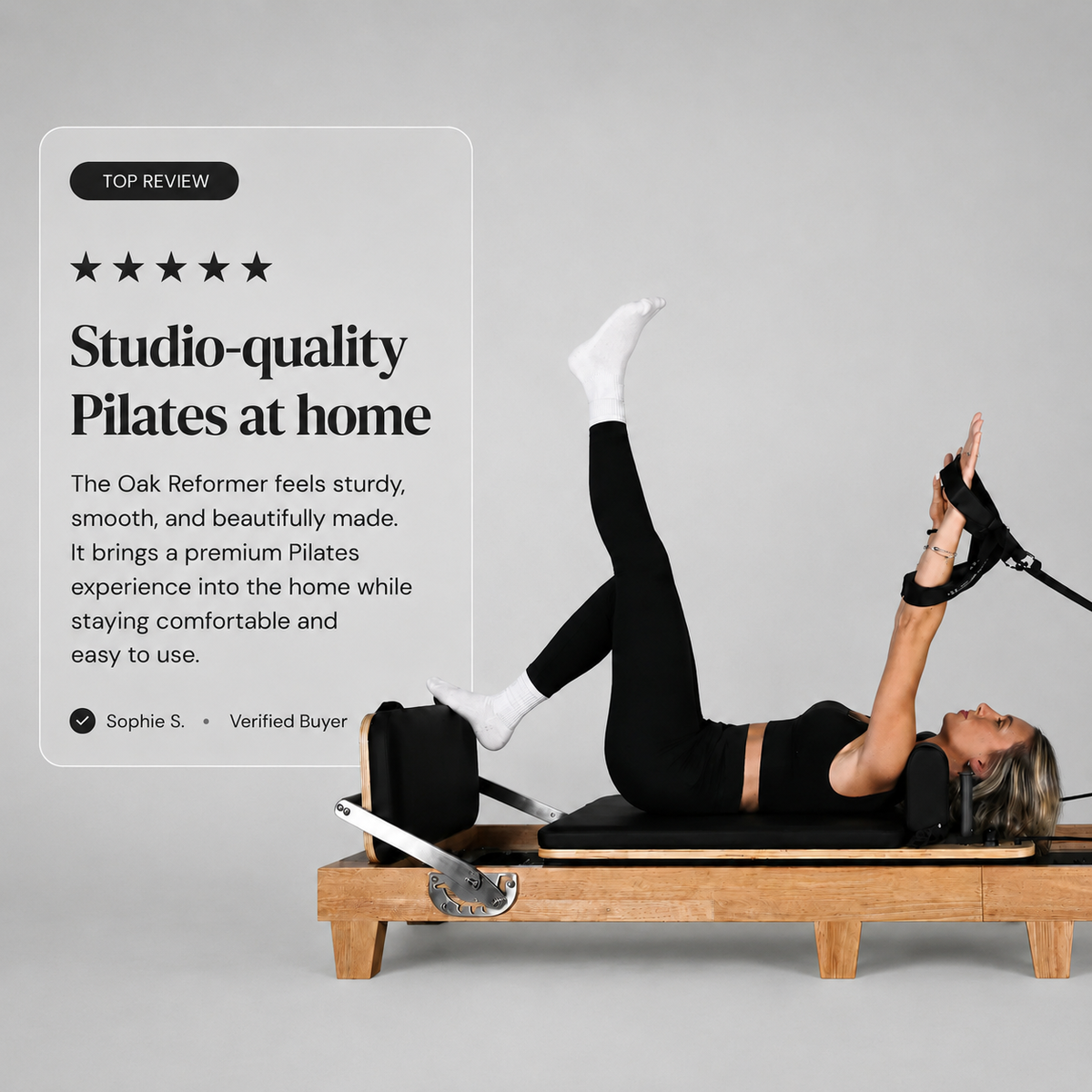 GymSets Studio Eichenholz-Reformer-Pilatesgerät