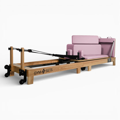 GymSets Flodable Oak Reformer Pilates Machine - Full Size Studio Grade